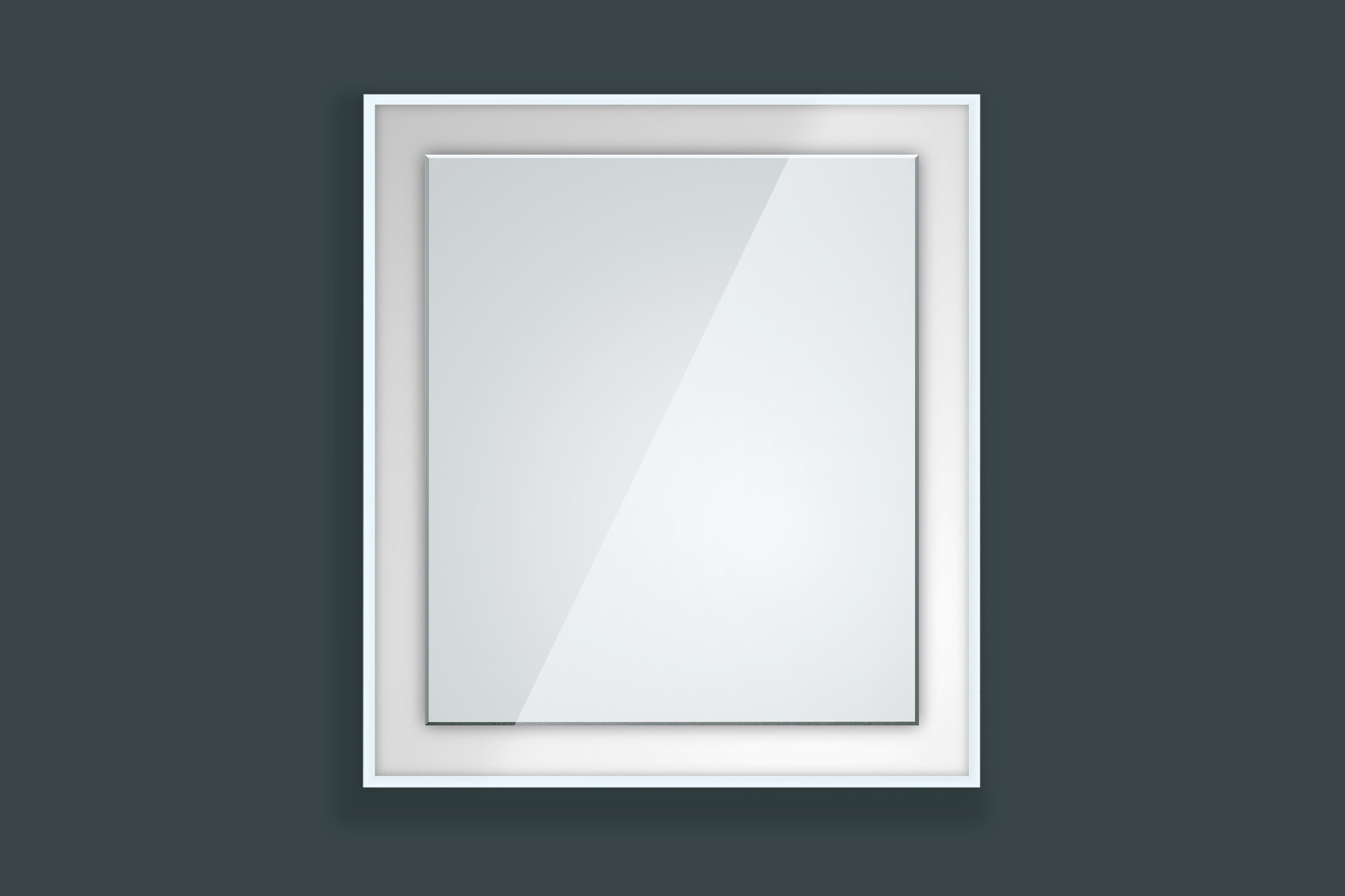 Framed mirror with LED lighting