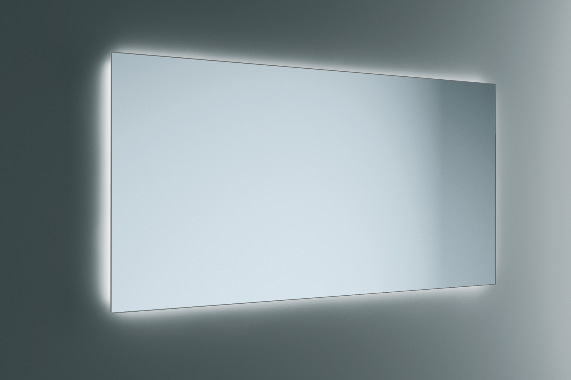 Specchio con luce ambientale sui quattro lati