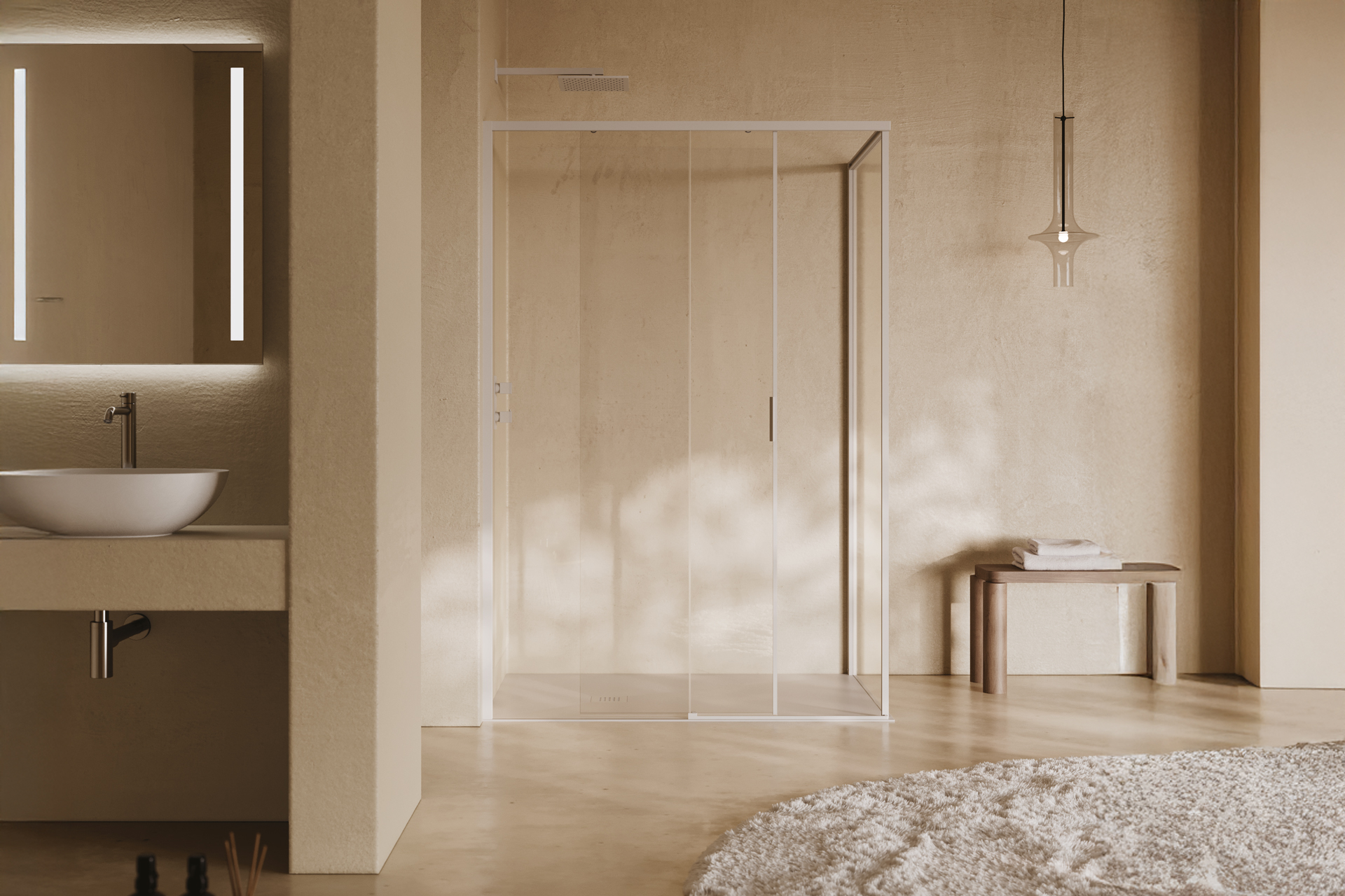 Porta scorrevole + Parete fissa dedicata