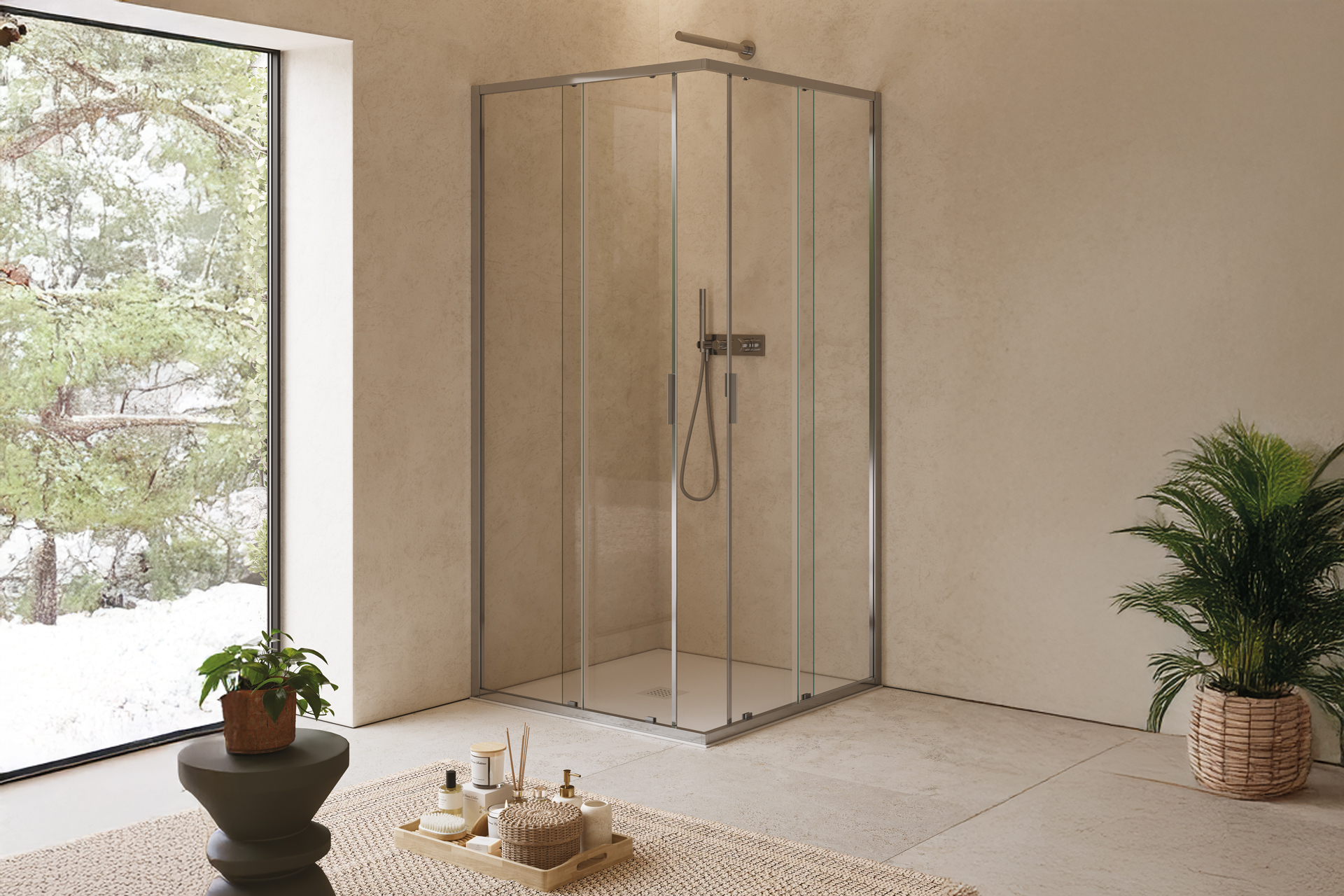 Lato angolo due porte scorrevoli